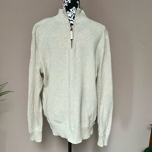 EDDIE BAUER Sport Shop 100% Cotton Waffle Knit Quarter-Zip